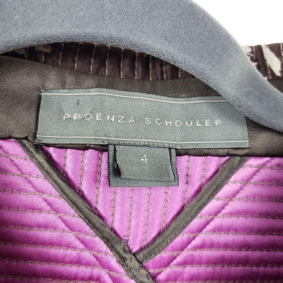 Proenza Schouler 100% silk palm tree print evening Jacket size 4 - Picture 9 of 10